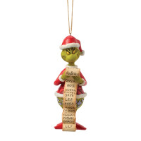 Dr. Seuss THE GRINCH by JIM SHORE Christbaumschmuck - Grinch with wishlist HO - hanging ornament
