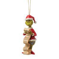 Dr. Seuss THE GRINCH by JIM SHORE Christbaumschmuck - Grinch with wishlist HO - hanging ornament