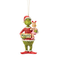 Dr. Seuss THE GRINCH by JIM SHORE Christbaumschmuck - Grinch & Cindy Lou with signs HO - hanging ornament