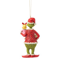 Dr. Seuss THE GRINCH by JIM SHORE Christbaumschmuck - Grinch & Cindy Lou with signs HO - hanging ornament