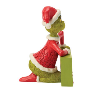 Dr. Seuss THE GRINCH by JIM SHORE - The Grinch with rotating messages  / Grinch mit Nachrichtenrolle  - Dekofigur