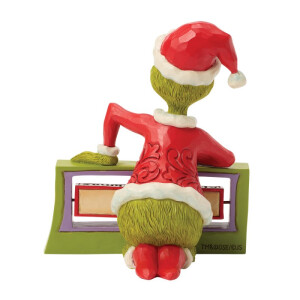Dr. Seuss THE GRINCH by JIM SHORE - The Grinch with rotating messages  / Grinch mit Nachrichtenrolle  - Dekofigur