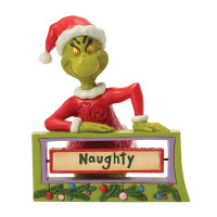Dr. Seuss THE GRINCH by JIM SHORE - The Grinch with rotating messages  / Grinch mit Nachrichtenrolle  - Dekofigur