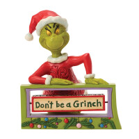 Dr. Seuss THE GRINCH by JIM SHORE - The Grinch with rotating messages  / Grinch mit Nachrichtenrolle  - Dekofigur