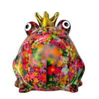 Spardose POMME PIDOU - Froschkönig Freddy - rosa / Blumen