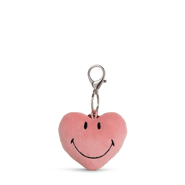 Bon Ton Toys - Schlüsselanhänger / Handtasachencharm - The Smileys - ECO Fuzzy / Plüsch "pink heart" - 2,5cm