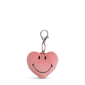 Bon Ton Toys - Schlüsselanhänger / Handtasachencharm - The Smileys - ECO Fuzzy / Plüsch "pink heart" - 2,5cm