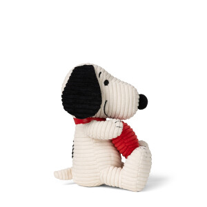 Bon Ton Toys - Plüschtier / Stofftier - The Peanuts - Snoopy ECO CORDUROY cream with heart / Cord mit Herz - 19cm