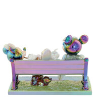 DISNEY Showcase Collection - MICKEY & MINNIE MOUSE ON A BENCH POP-ART Electroplating Finish