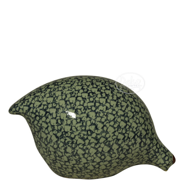 Les Ceramiques de Lussan - Wachtel grün / cobalt sitzend oder pickend
