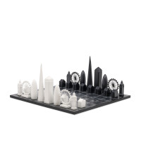 SKYLINE-CHESS - Design - Schach / Schachspiel - London Acrylic Edition / wooden board