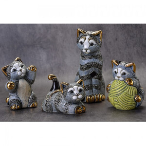 DE ROSA Coll. - Striped Kitten resting / liegendes Kätzchen - BABY FAMILIES Collection