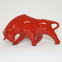 Artesania Emilio Ferrer - TORRO No. 1 - 33x18cm Keramikskulptur rot