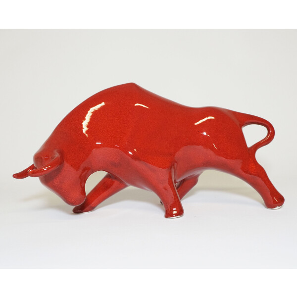 Artesania Emilio Ferrer - TORRO No. 3 - 24x13cm Keramikskulptur rot