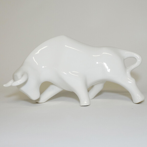 Artesania Emilio Ferrer - TORRO No. 3 - 24x13cm Keramikskulptur weiß