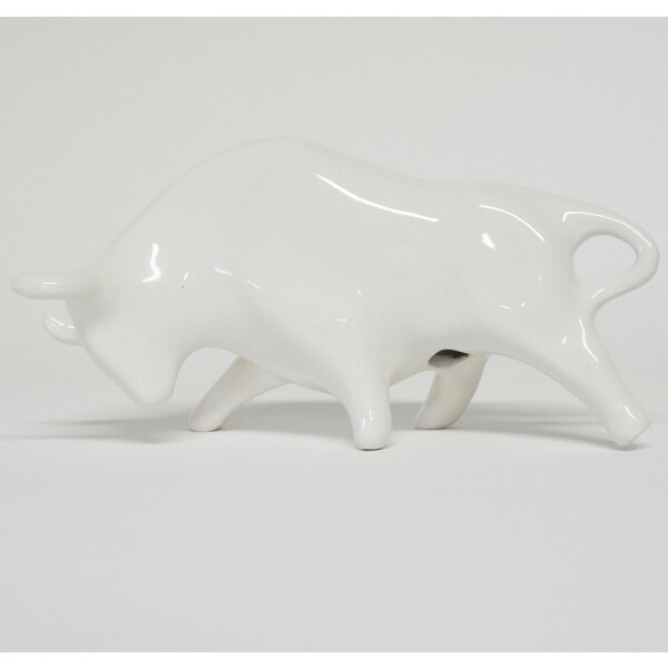 Artesania Emilio Ferrer - TORRO No. 4 - 18x9cm Keramikskulptur weiß 