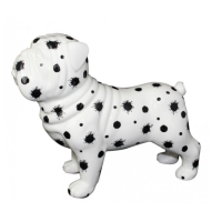 XL Skulptur Pomme Pidou Studio Design - Bulldogge Max schwarz-weiß - Punkte
